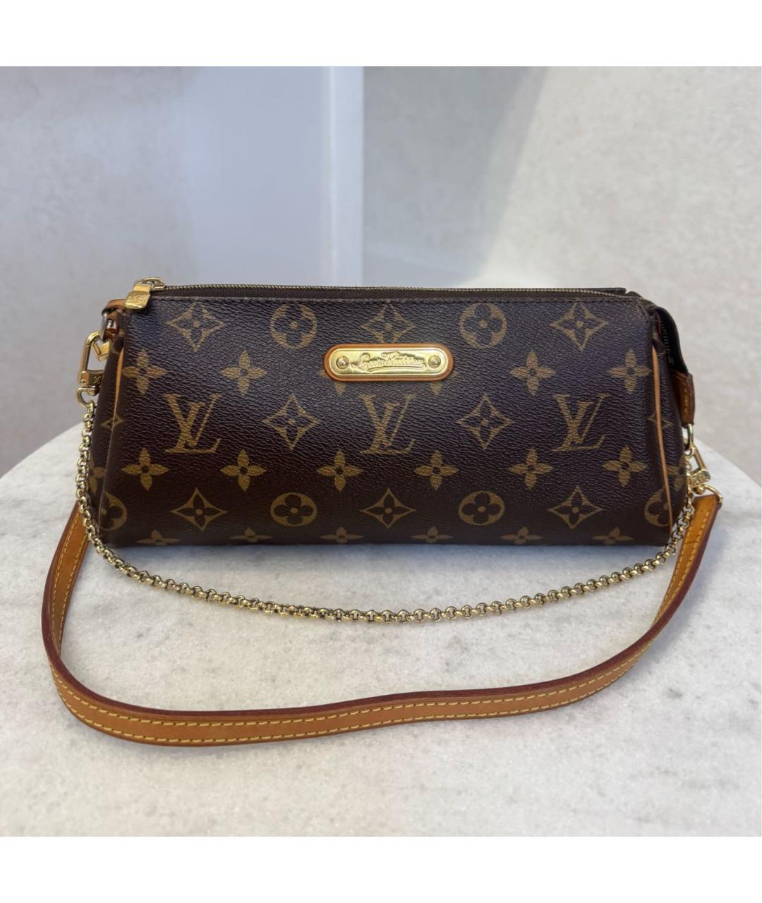 LOUIS VUITTON Коричневая кожаная сумка через плечо, фото 3