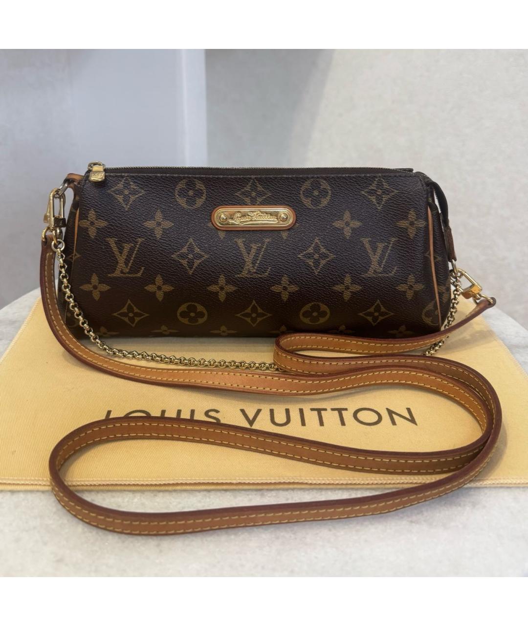 LOUIS VUITTON Коричневая кожаная сумка через плечо, фото 2