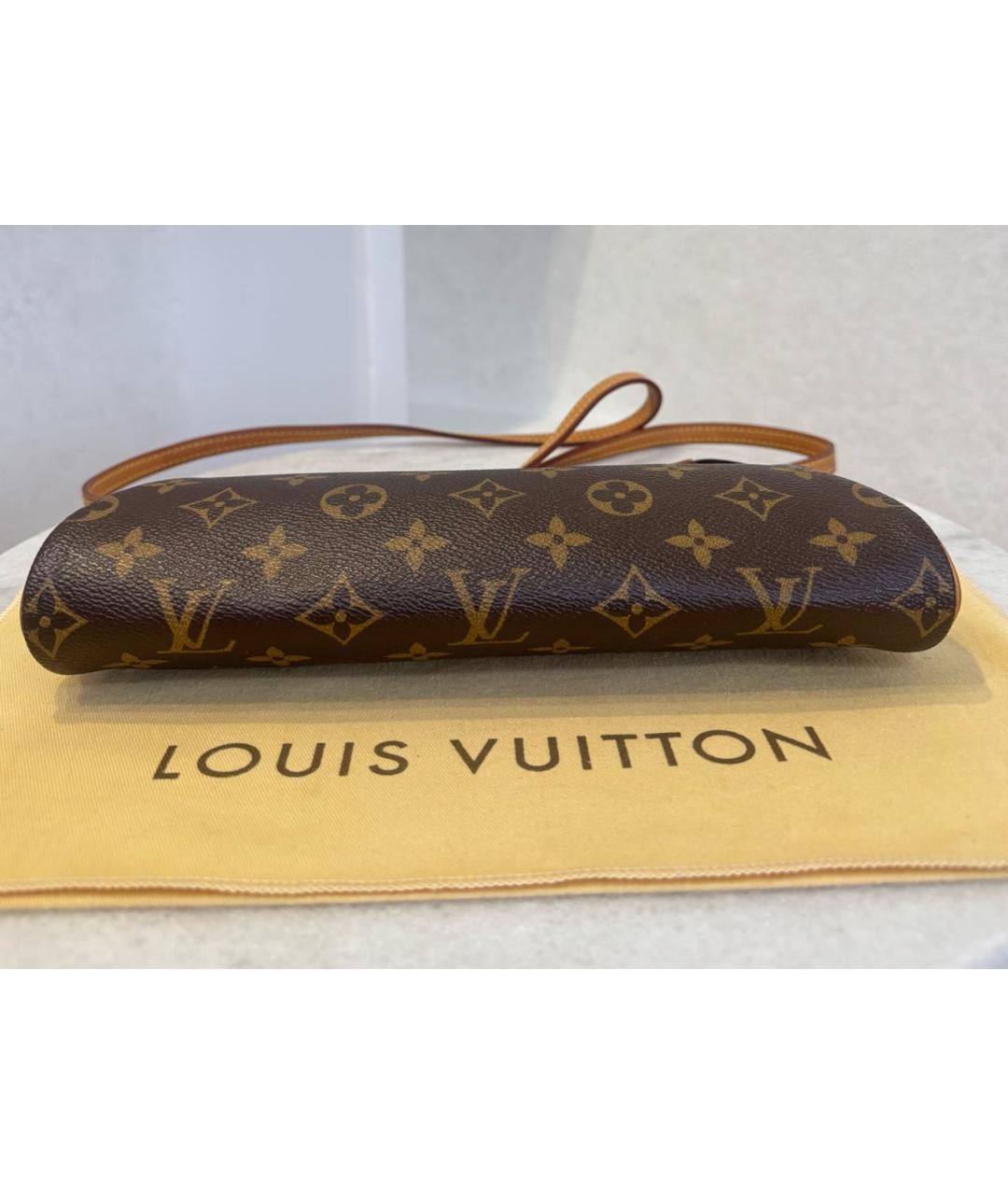 LOUIS VUITTON Коричневая кожаная сумка через плечо, фото 5