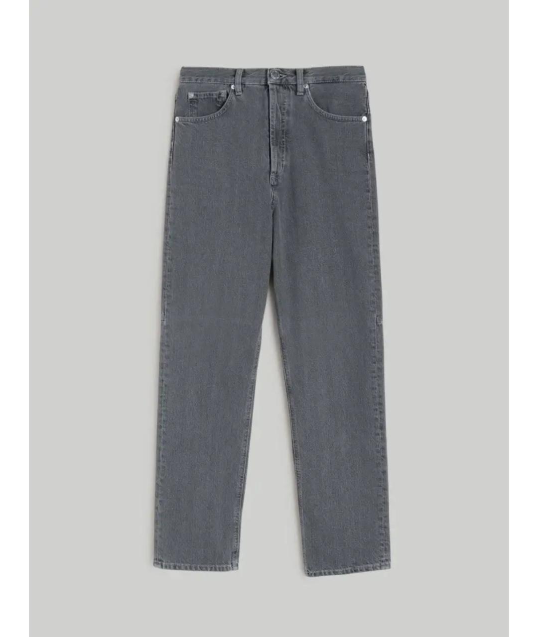 TRUSSARDI JEANS Серые хлопковые прямые джинсы, фото 6