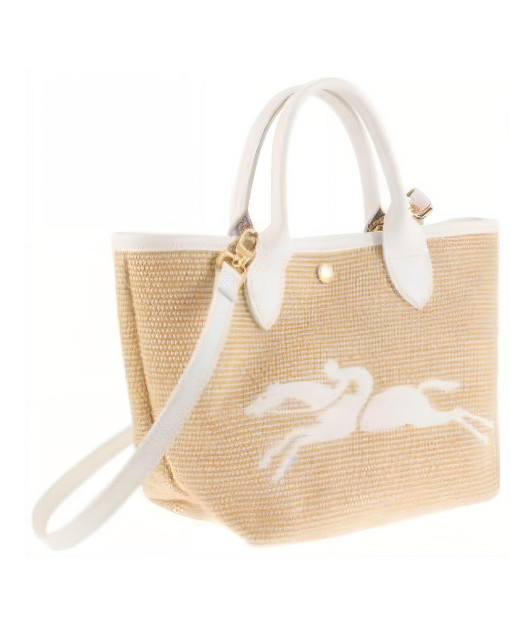 LONGCHAMP Белая тканевая сумка через плечо, фото 2