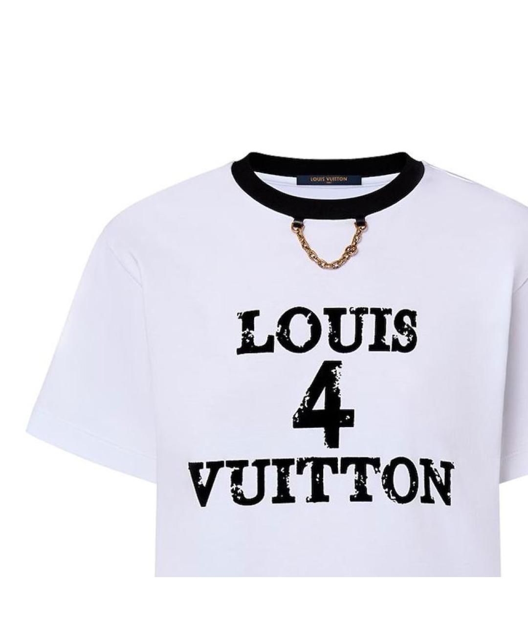 LOUIS VUITTON Белая хлопковая футболка, фото 5