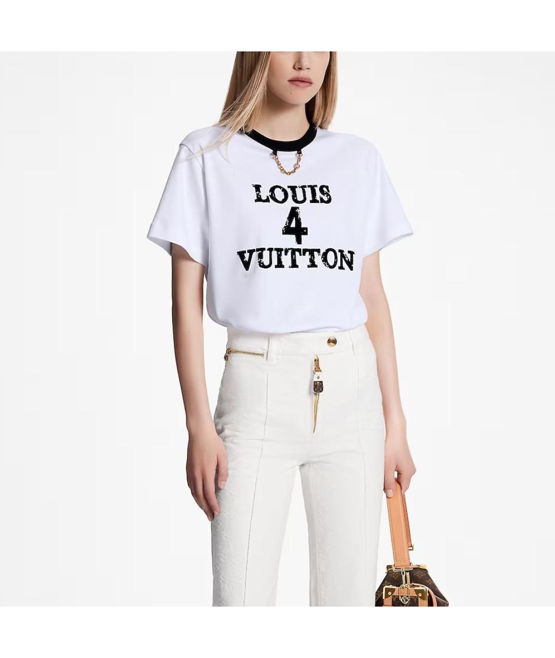 LOUIS VUITTON Белая хлопковая футболка, фото 2