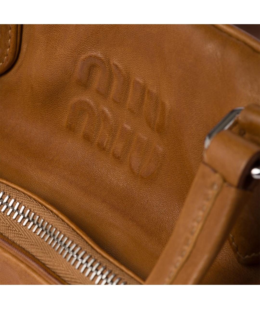 MIU MIU Коричневая кожаная сумка через плечо, фото 5