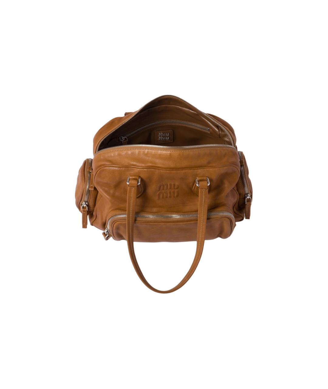 MIU MIU Коричневая кожаная сумка через плечо, фото 4