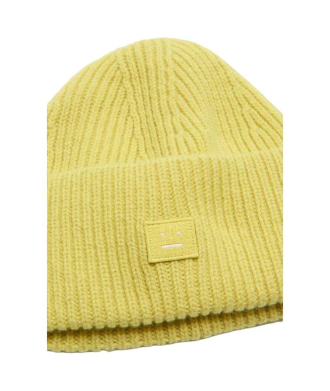 ACNE STUDIOS Желтая шерстяная шапка, фото 3