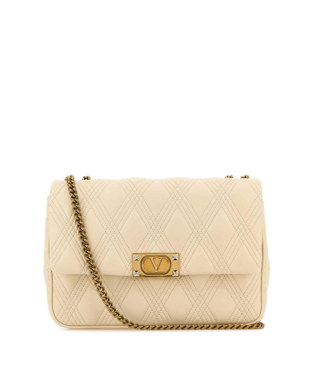 VALENTINO Бежевая кожаная сумка через плечо, фото 1