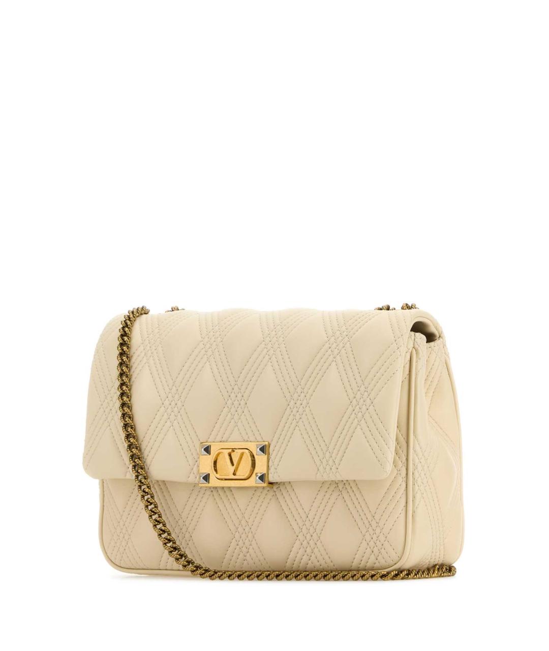 VALENTINO Бежевая кожаная сумка через плечо, фото 2