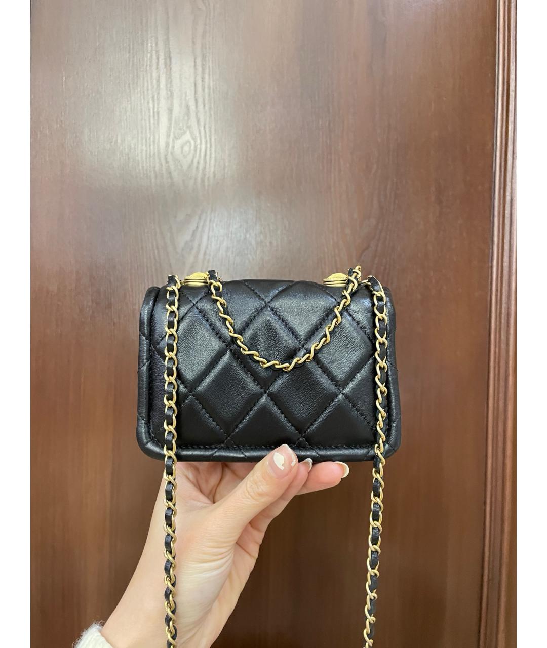CHANEL Черная кожаная сумка через плечо, фото 3
