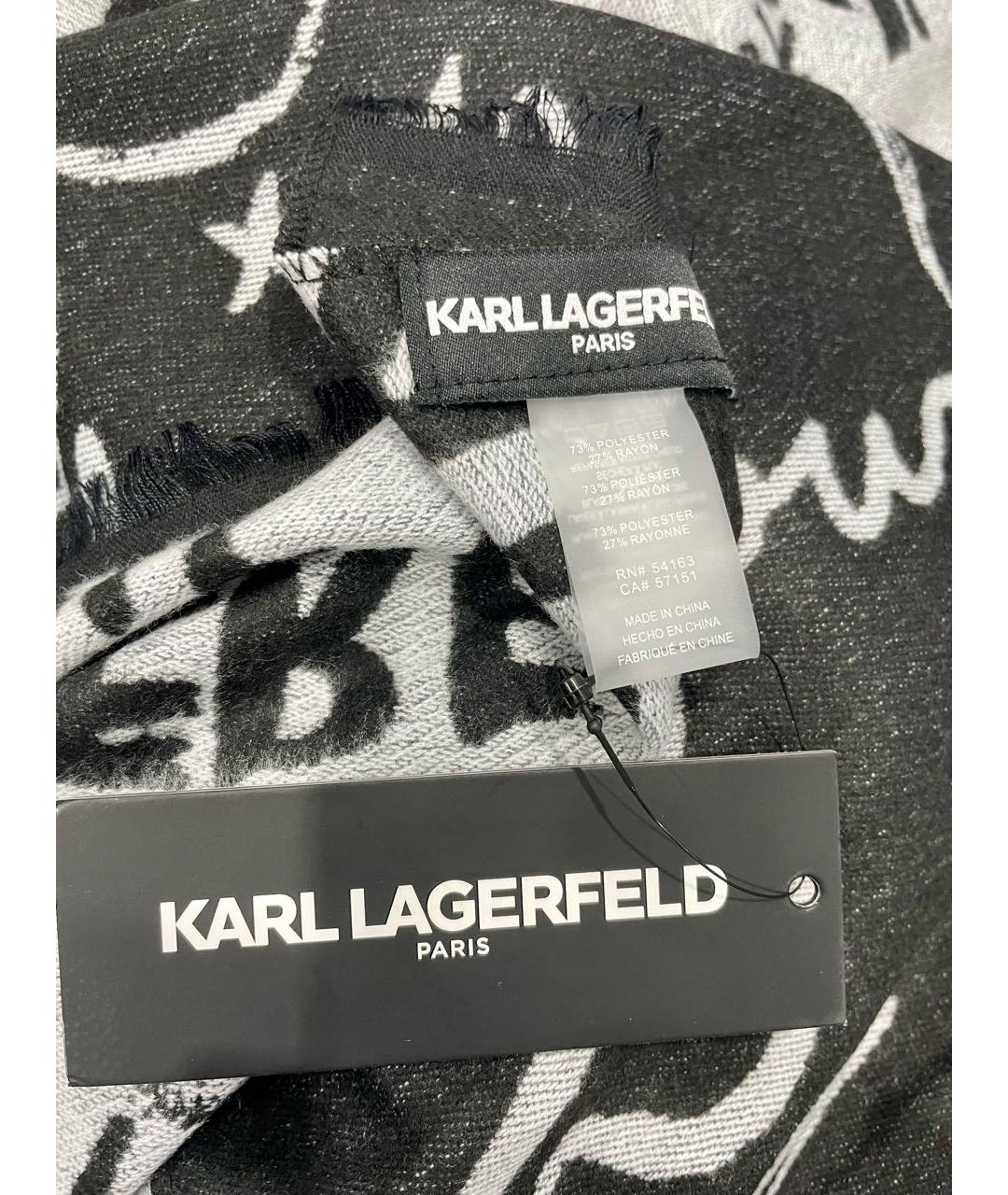 KARL LAGERFELD Черный шарф, фото 3