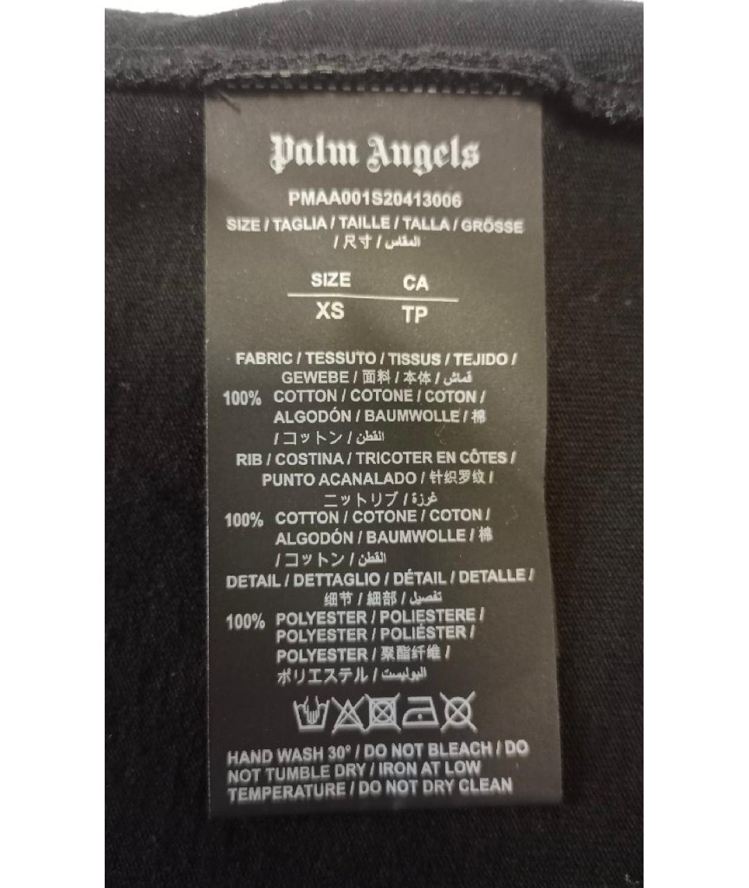 PALM ANGELS Черная хлопковая футболка, фото 5