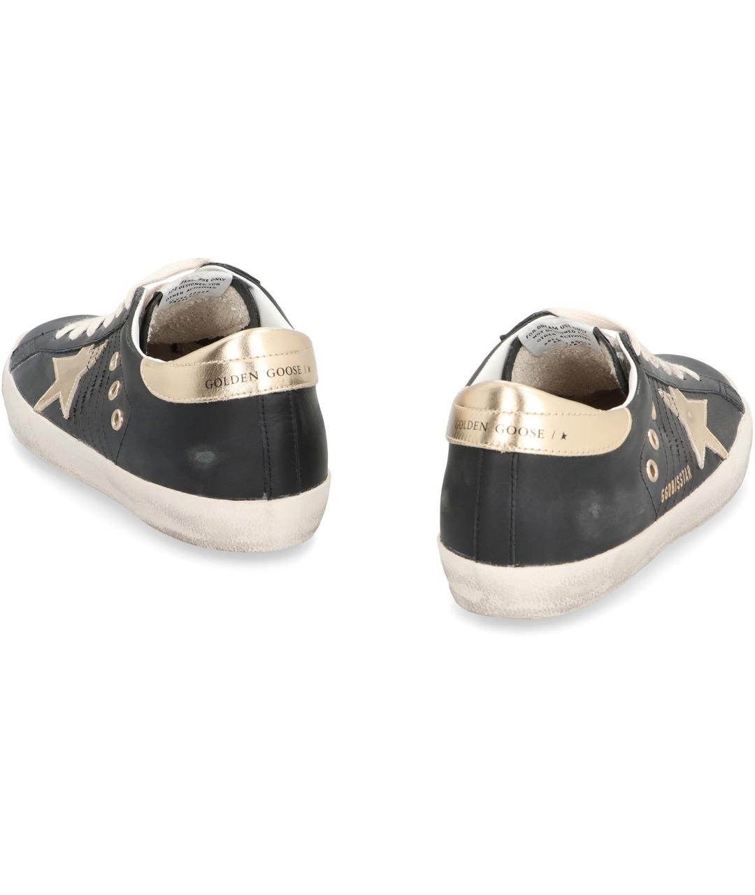 GOLDEN GOOSE DELUXE BRAND Черные кожаные кеды, фото 4