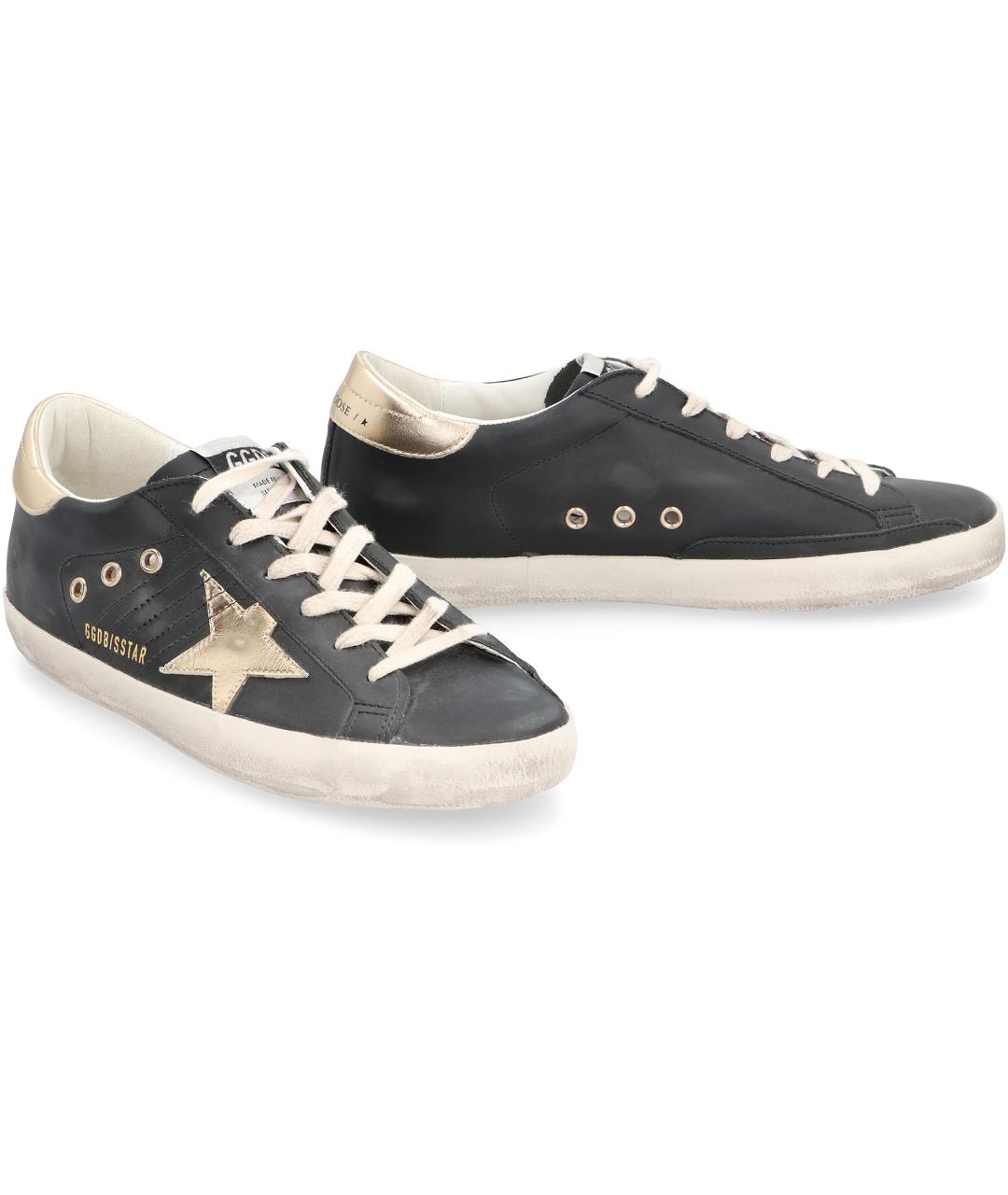 GOLDEN GOOSE DELUXE BRAND Черные кожаные кеды, фото 3