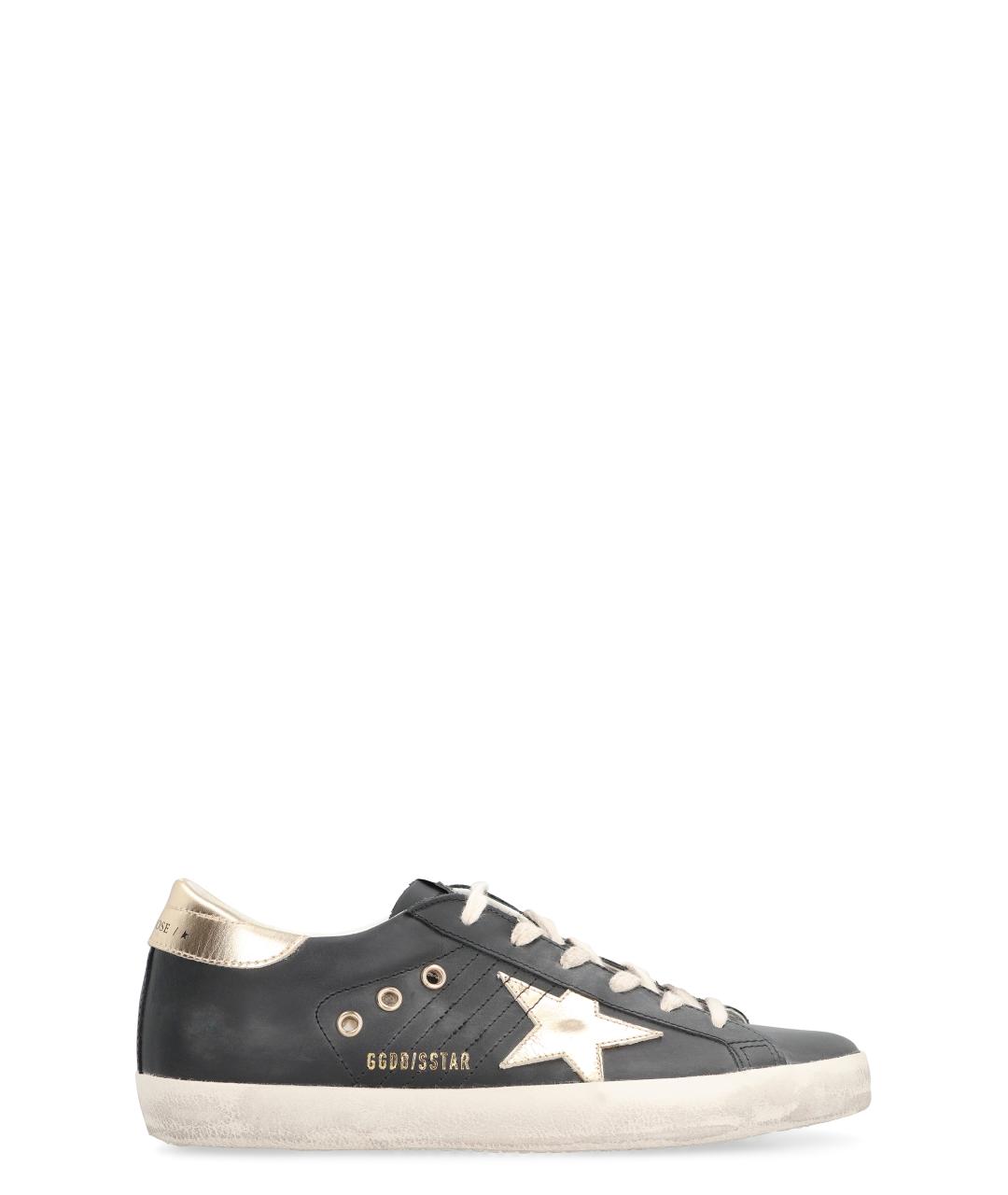 GOLDEN GOOSE DELUXE BRAND Черные кожаные кеды, фото 1