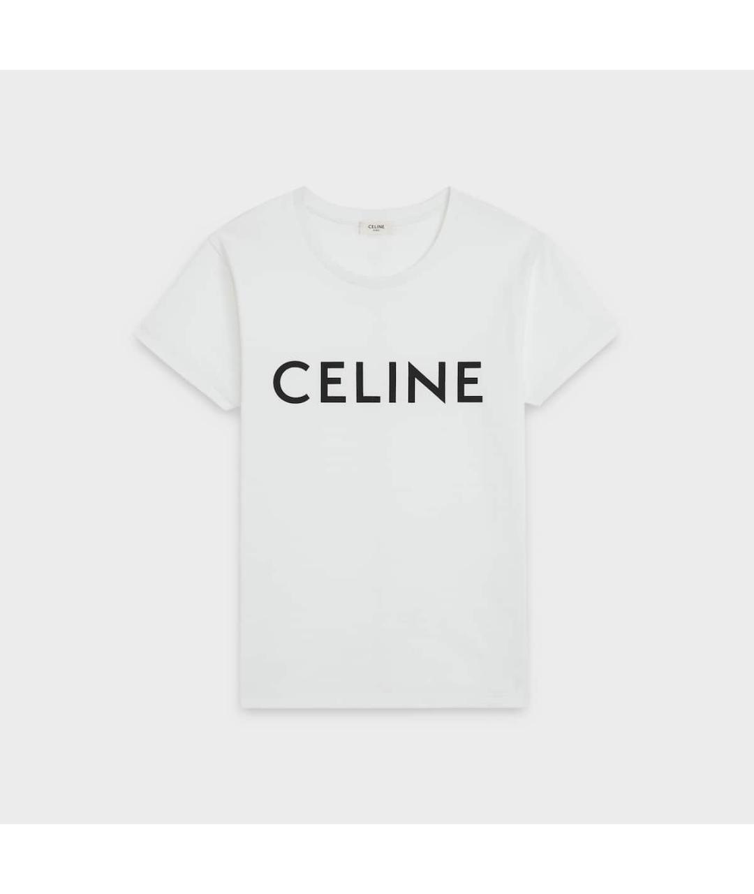 CELINE Белая хлопковая футболка, фото 1