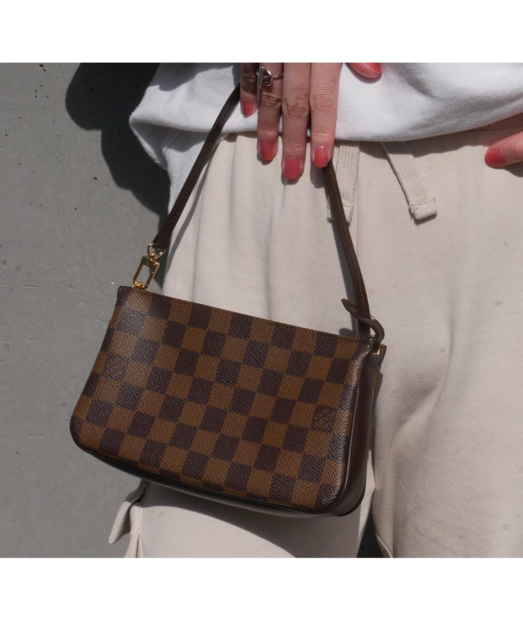 LOUIS VUITTON Коричневая кожаная сумка через плечо, фото 5