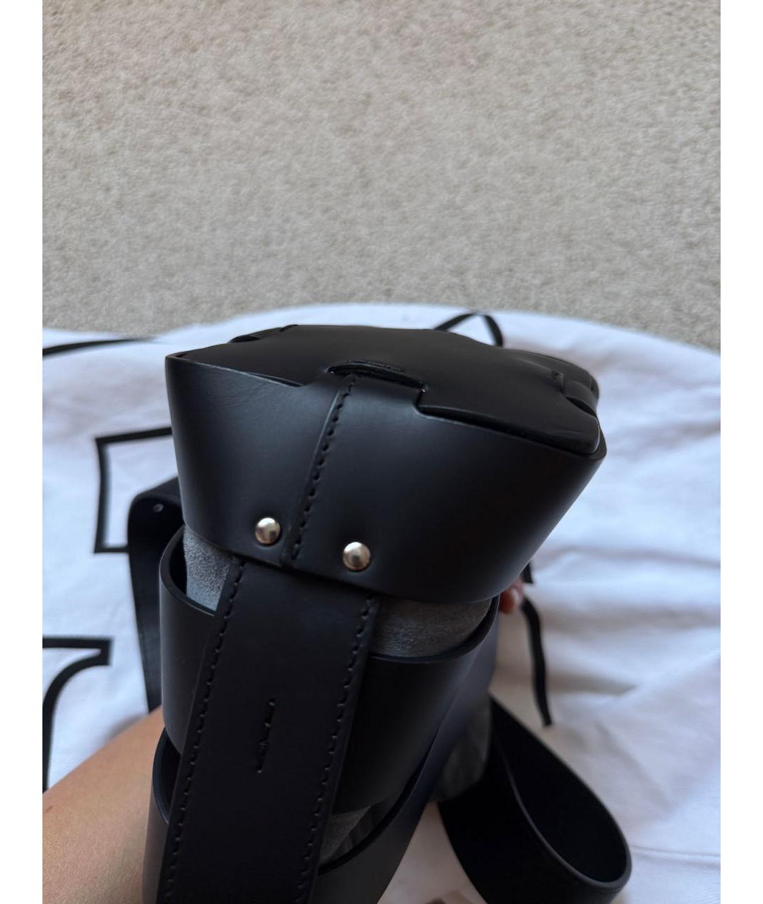 PACO RABANNE Черная кожаная сумка тоут, фото 6