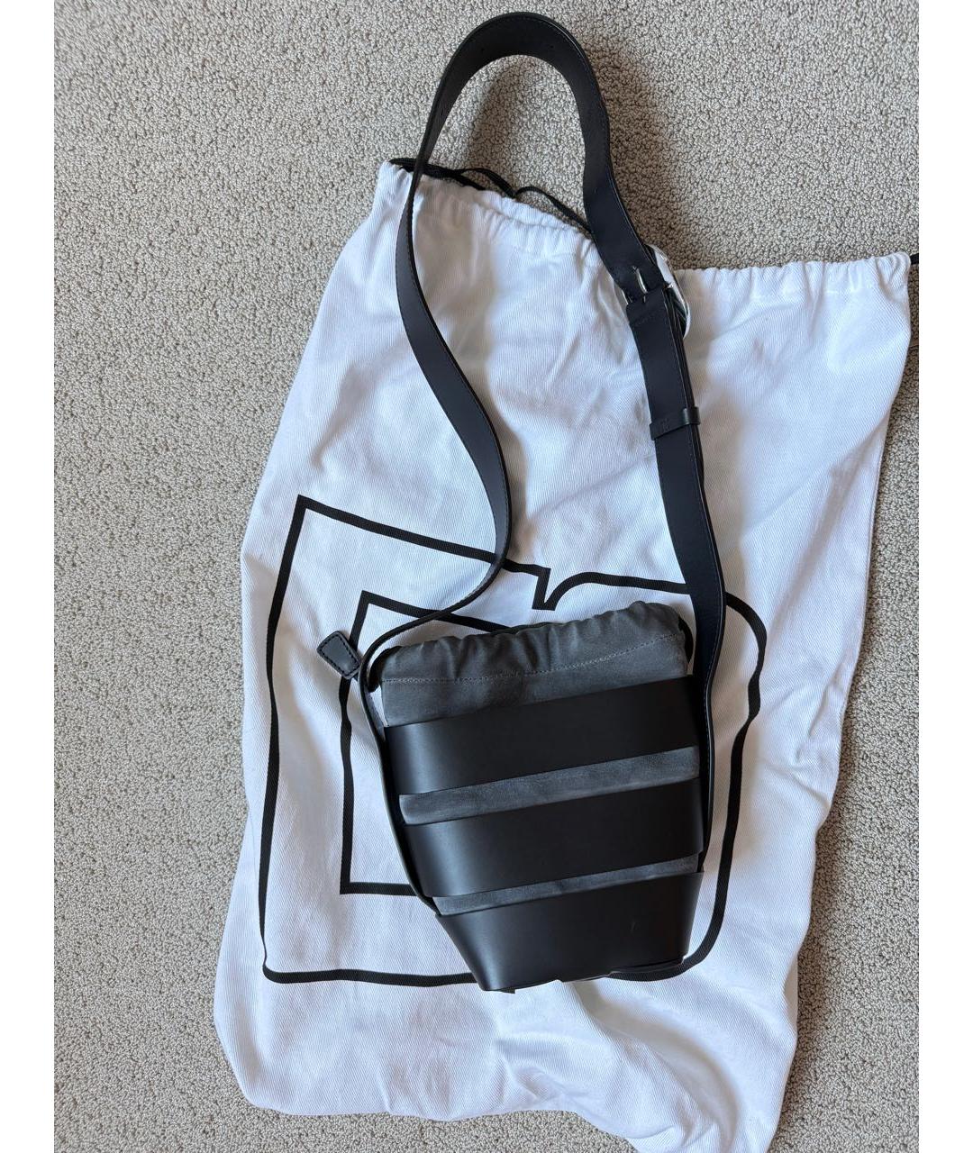 PACO RABANNE Черная кожаная сумка тоут, фото 3