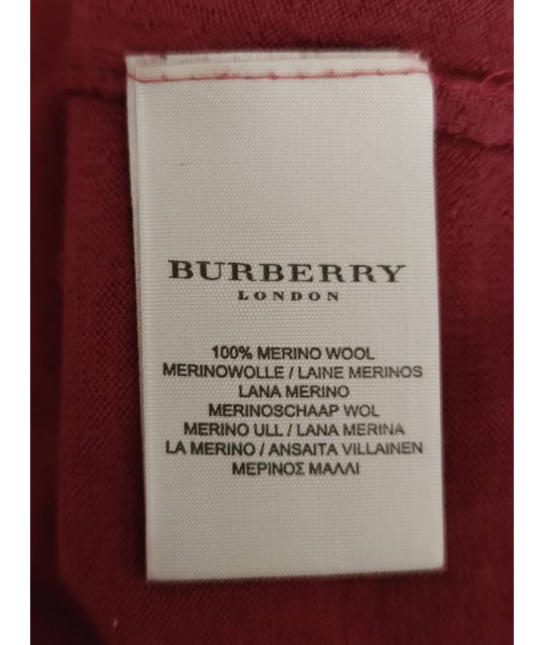 BURBERRY Бордовый шерстяной джемпер / свитер, фото 7