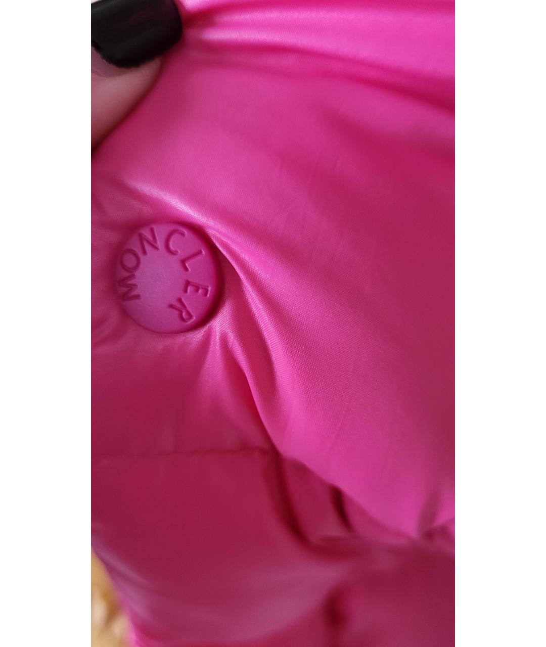 MONCLER Розовая синтетическая куртка, фото 5