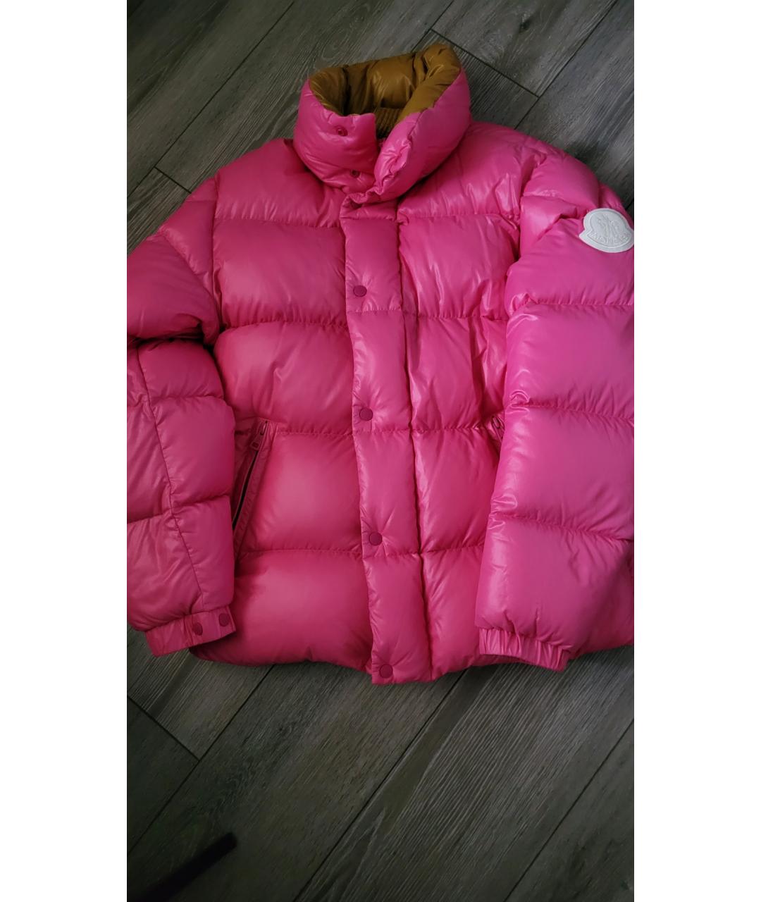MONCLER Розовая синтетическая куртка, фото 8