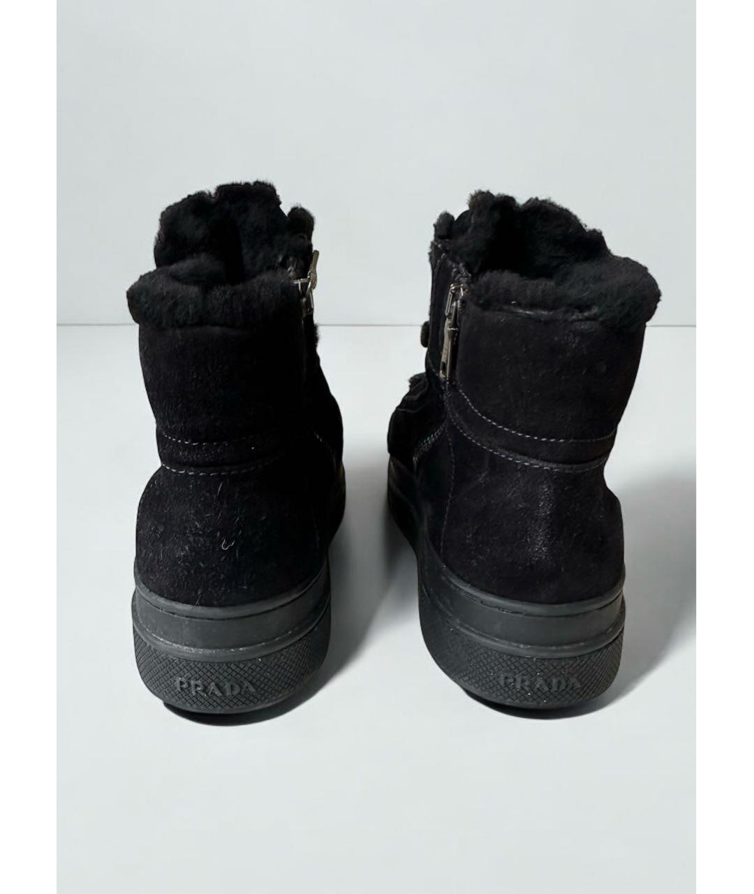 PRADA Черные замшевые ботинки, фото 6