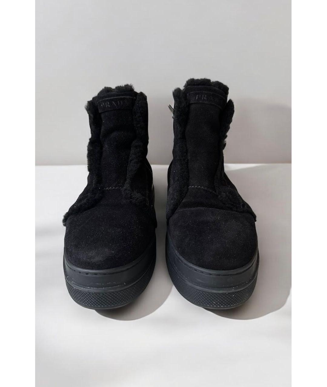 PRADA Черные замшевые ботинки, фото 5