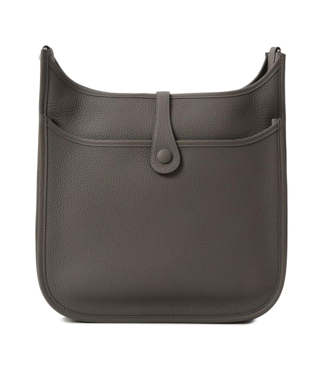 HERMES Антрацитовая кожаная сумка через плечо, фото 2