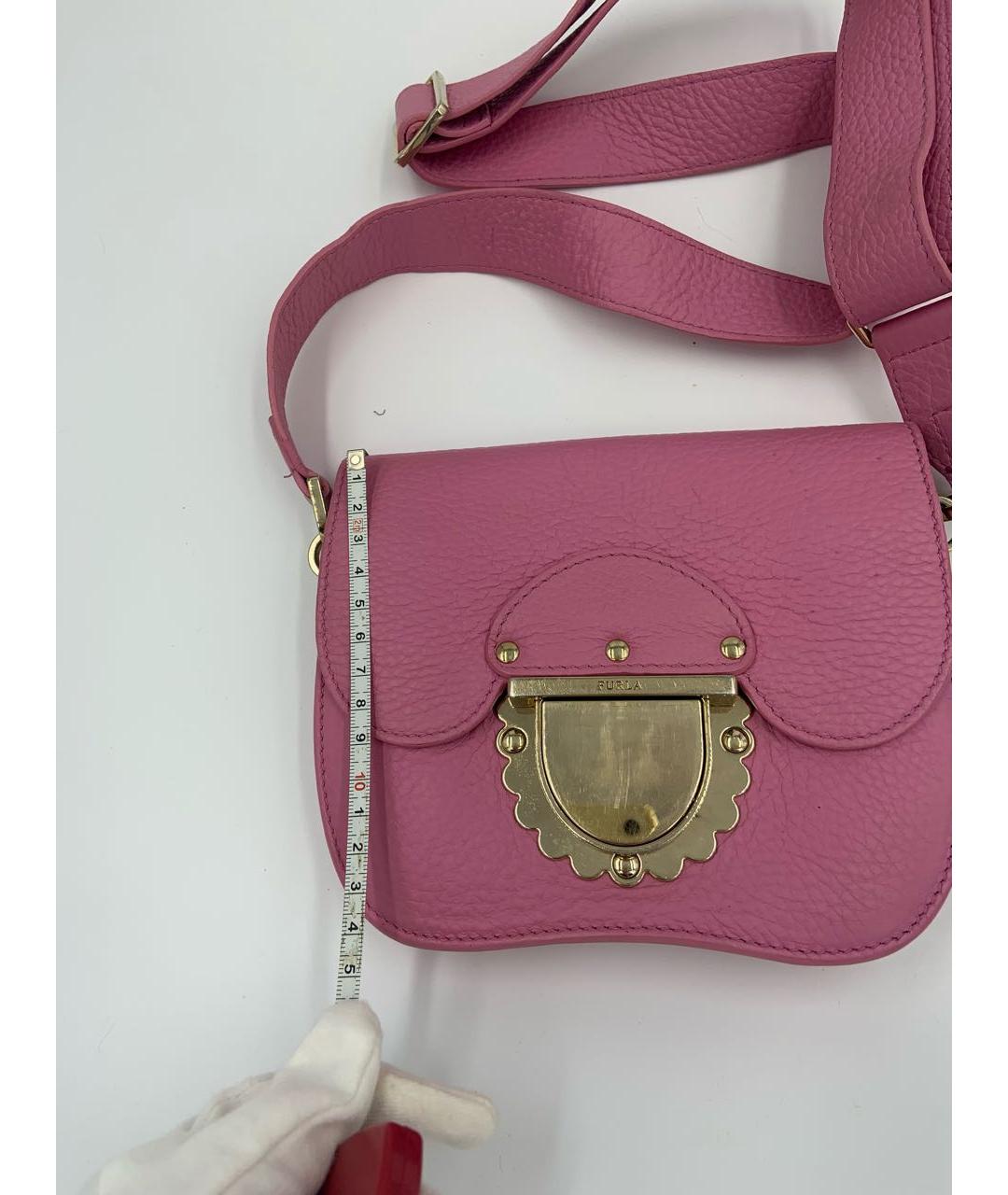 FURLA Розовая кожаная сумка через плечо, фото 7