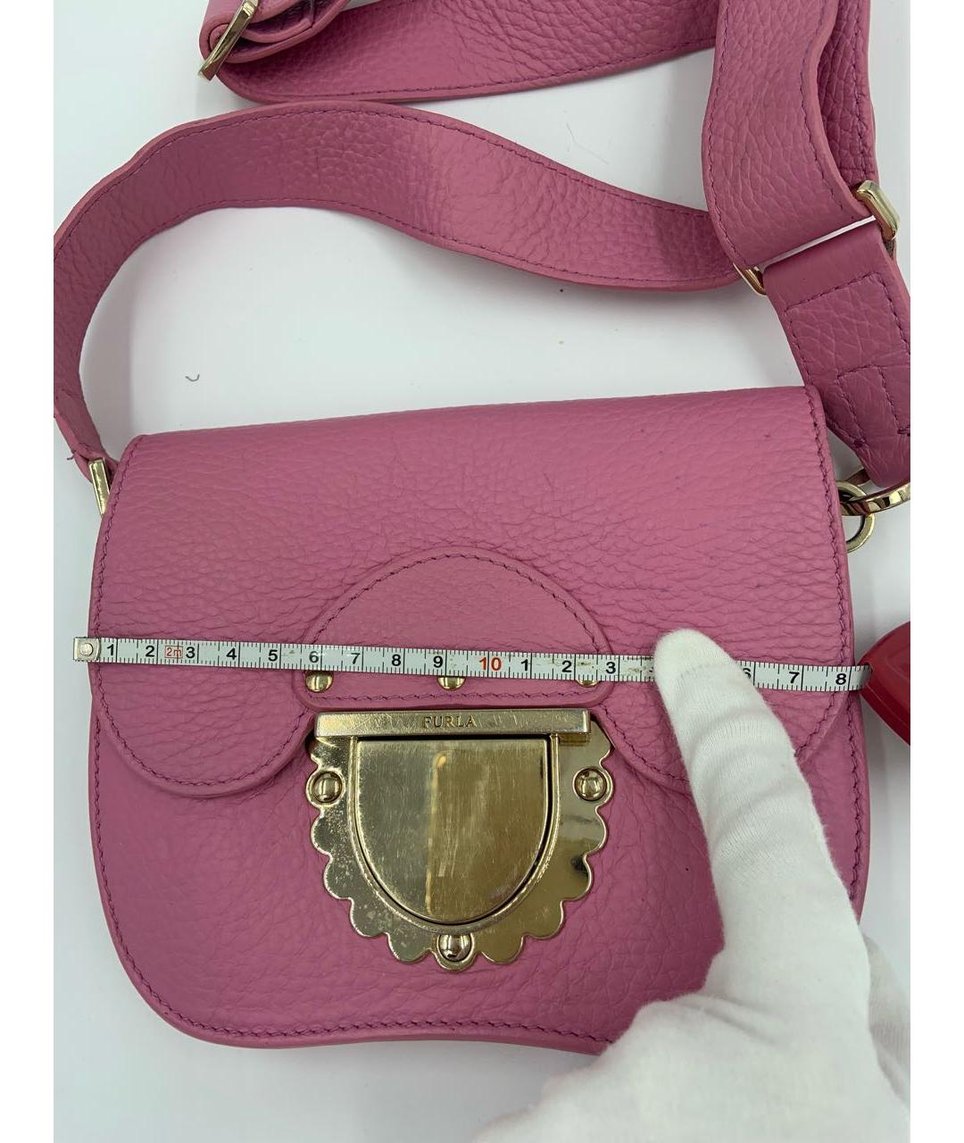 FURLA Розовая кожаная сумка через плечо, фото 8