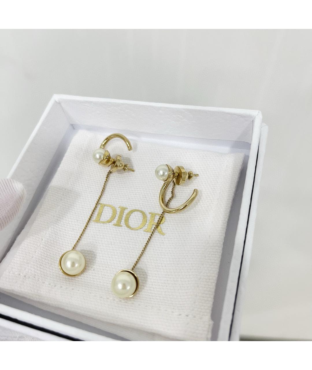 CHRISTIAN DIOR Белые серьги, фото 4