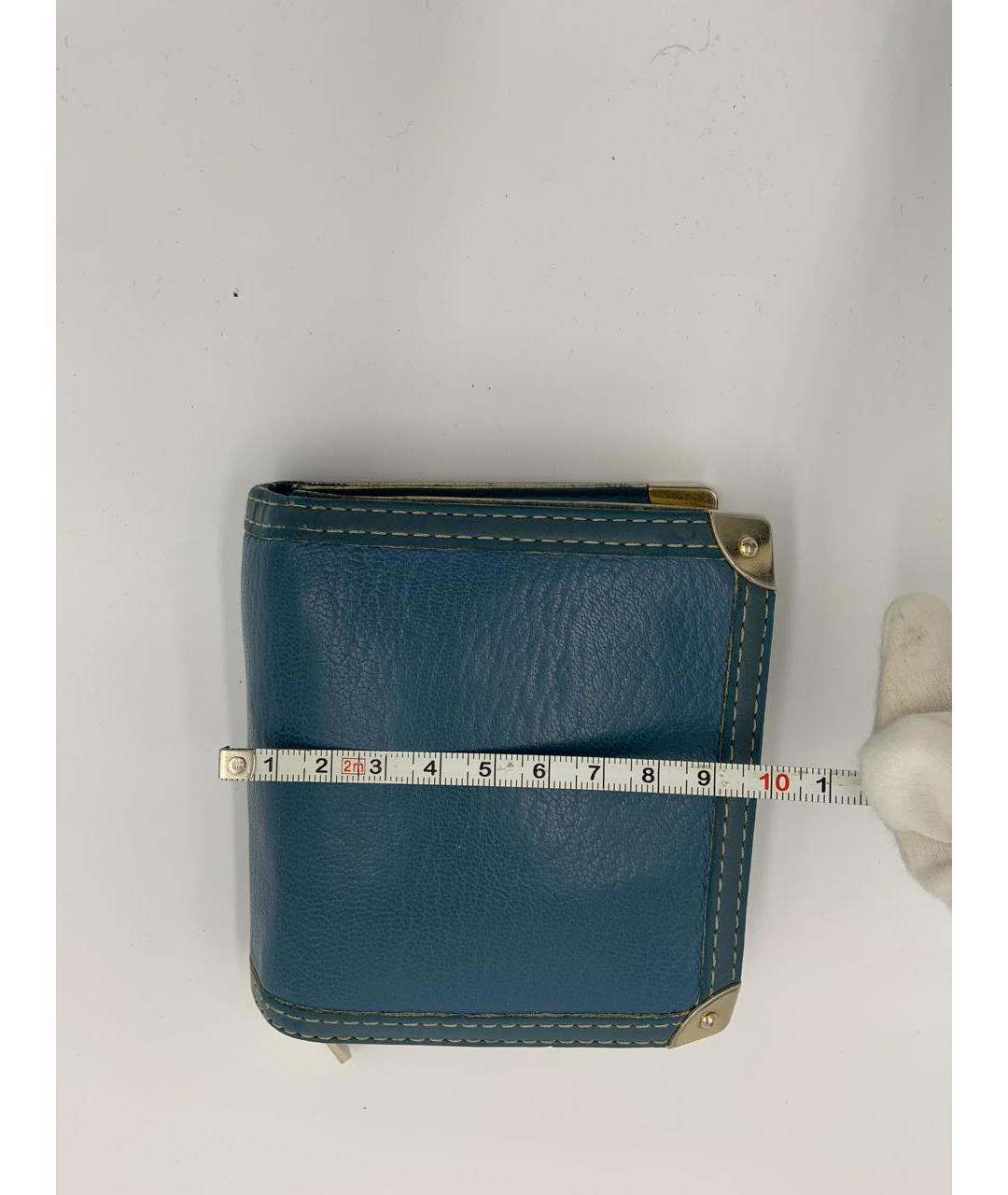 LOUIS VUITTON Синий кожаный кошелек, фото 5