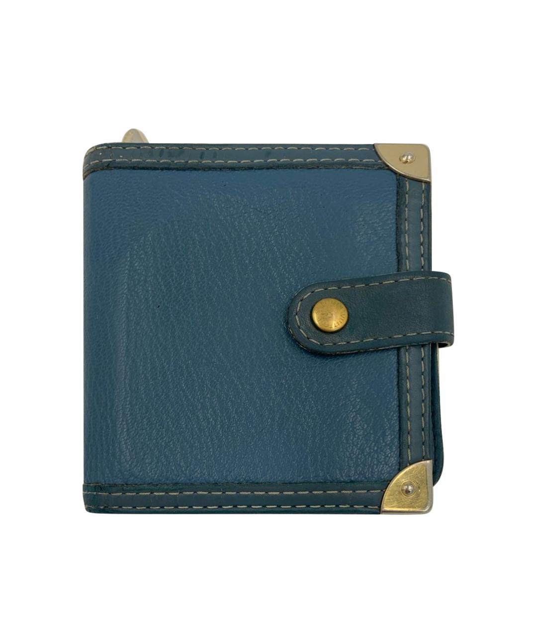 LOUIS VUITTON Синий кожаный кошелек, фото 1