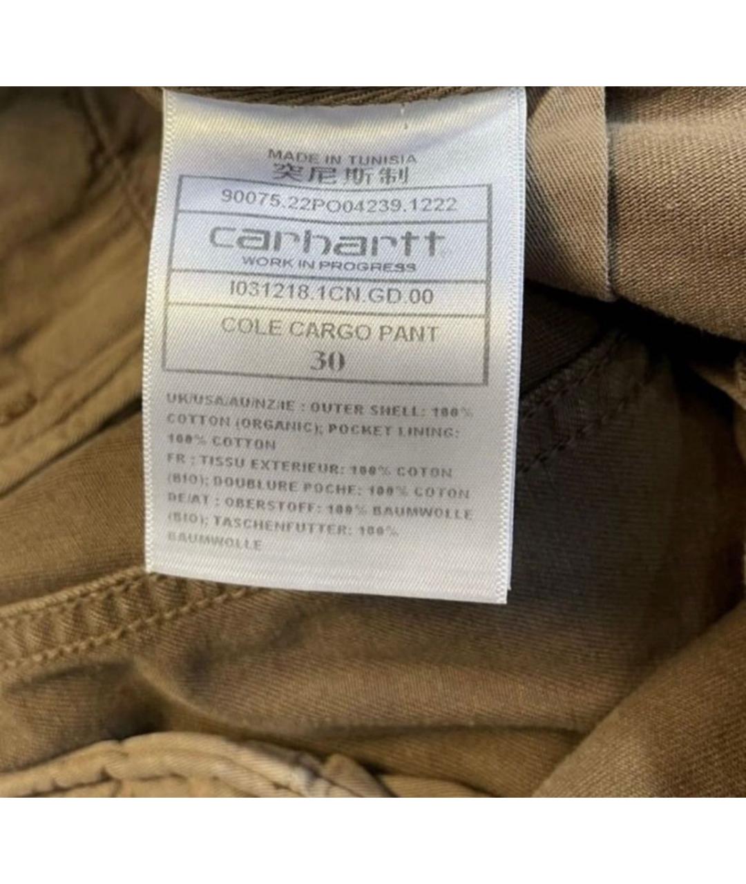 CARHARTT WIP Коричневые хлопковые повседневные брюки, фото 5