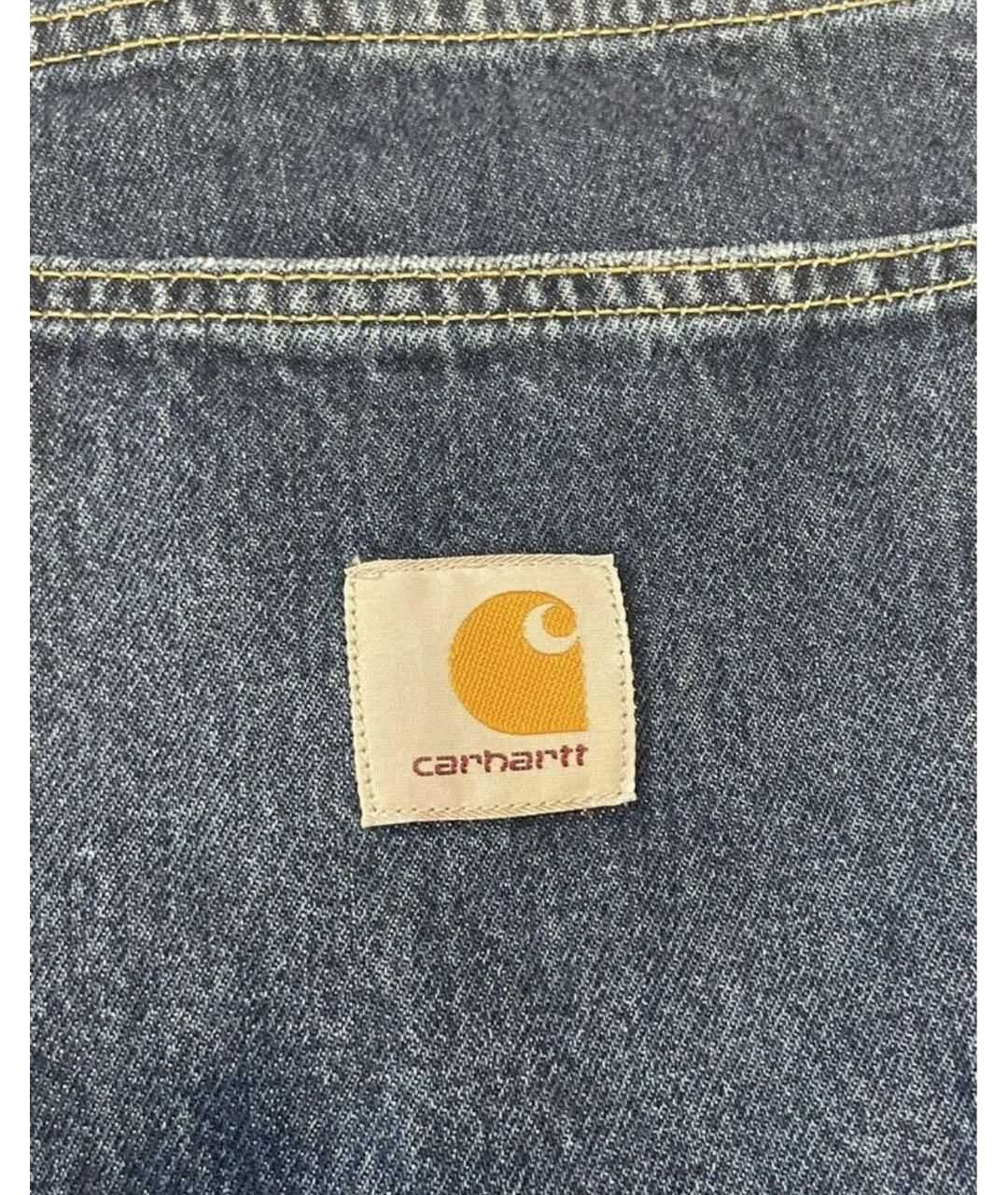 CARHARTT WIP Синие хлопко-полиэстеровые прямые джинсы, фото 4