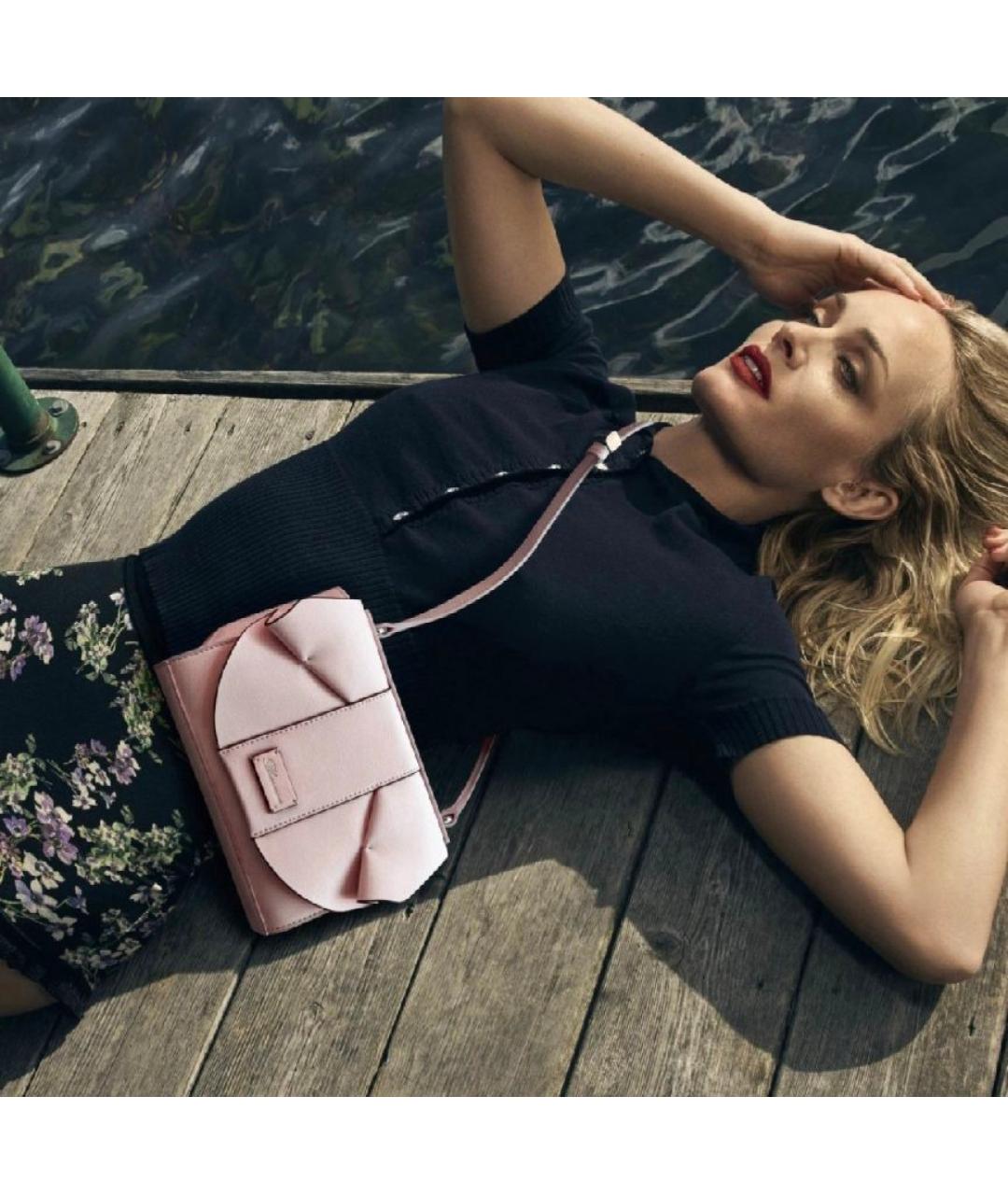 BLUMARINE Розовая кожаная сумка через плечо, фото 6