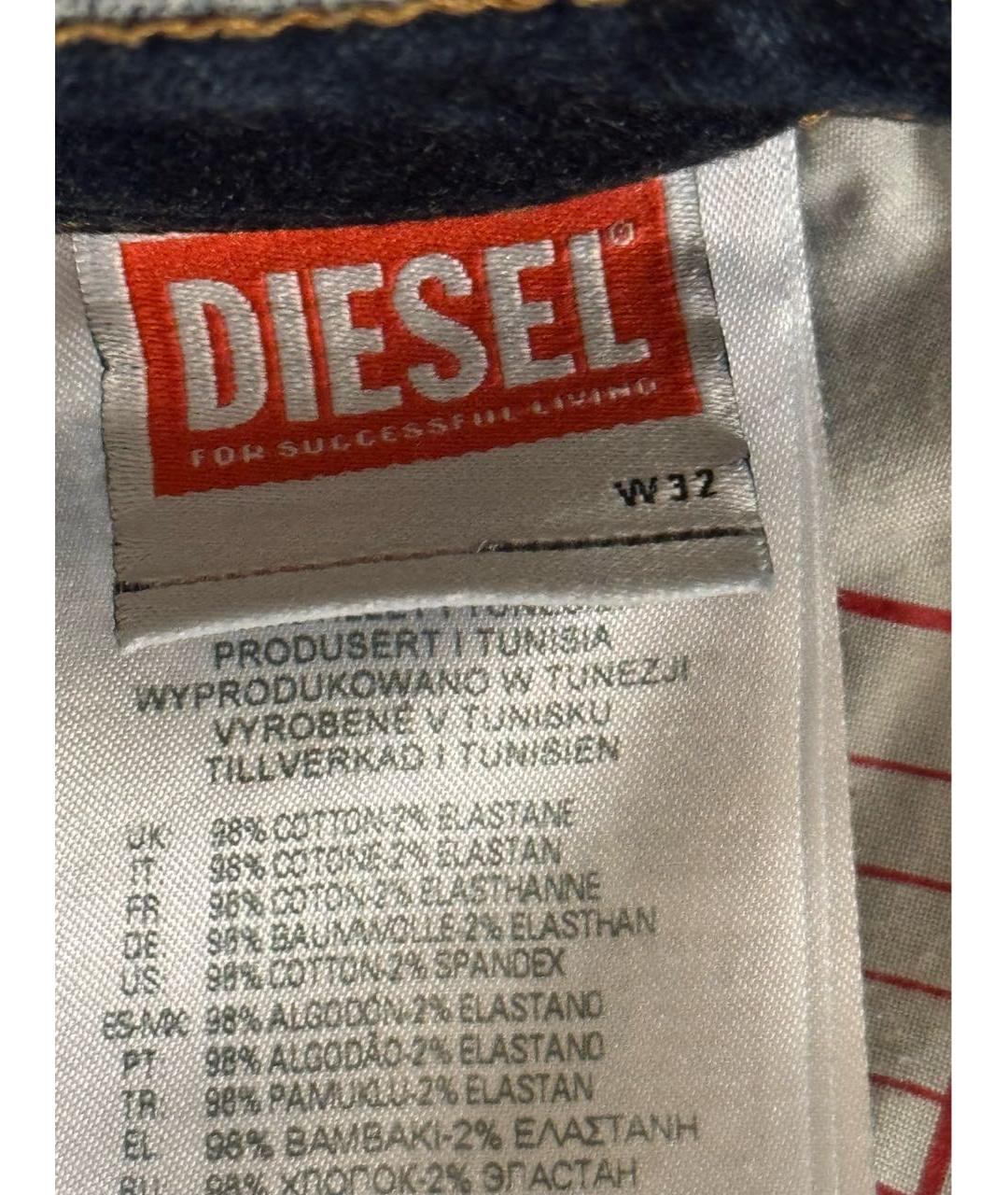 DIESEL Темно-синие хлопко-эластановые джинсы скинни, фото 4