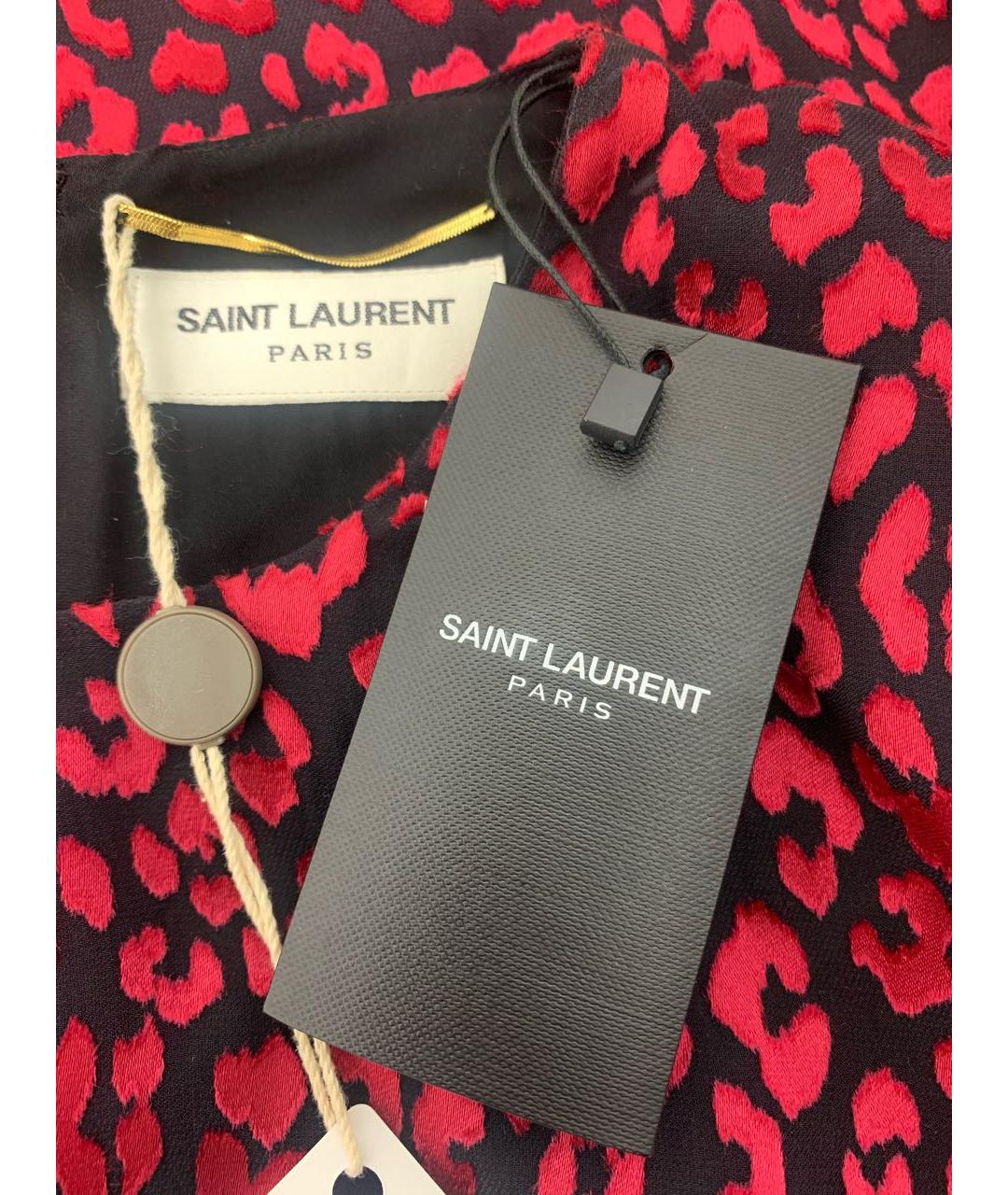 SAINT LAURENT Бордовое шелковое вечернее платье, фото 8