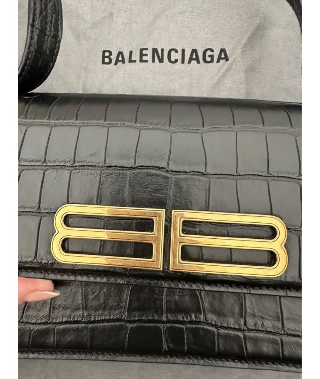 BALENCIAGA Черная кожаная сумка через плечо, фото 3