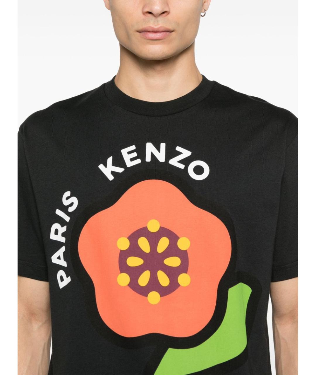 KENZO Черная хлопковая футболка, фото 4