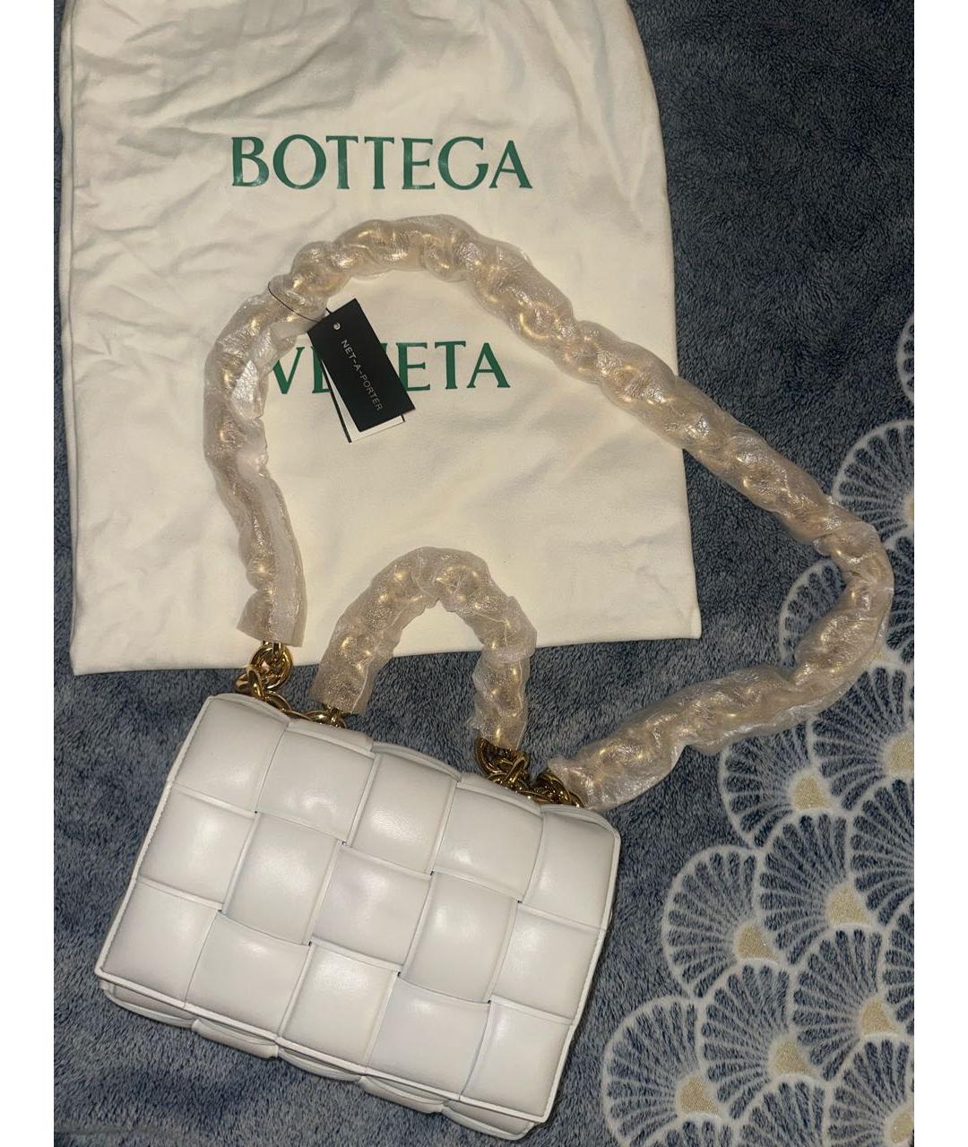 BOTTEGA VENETA Белая кожаная сумка через плечо, фото 5