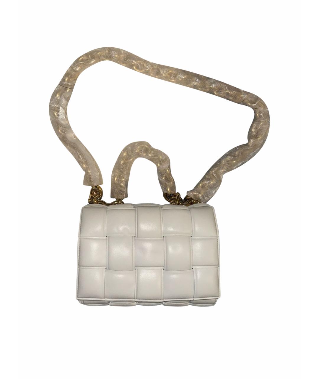 BOTTEGA VENETA Белая кожаная сумка через плечо, фото 1