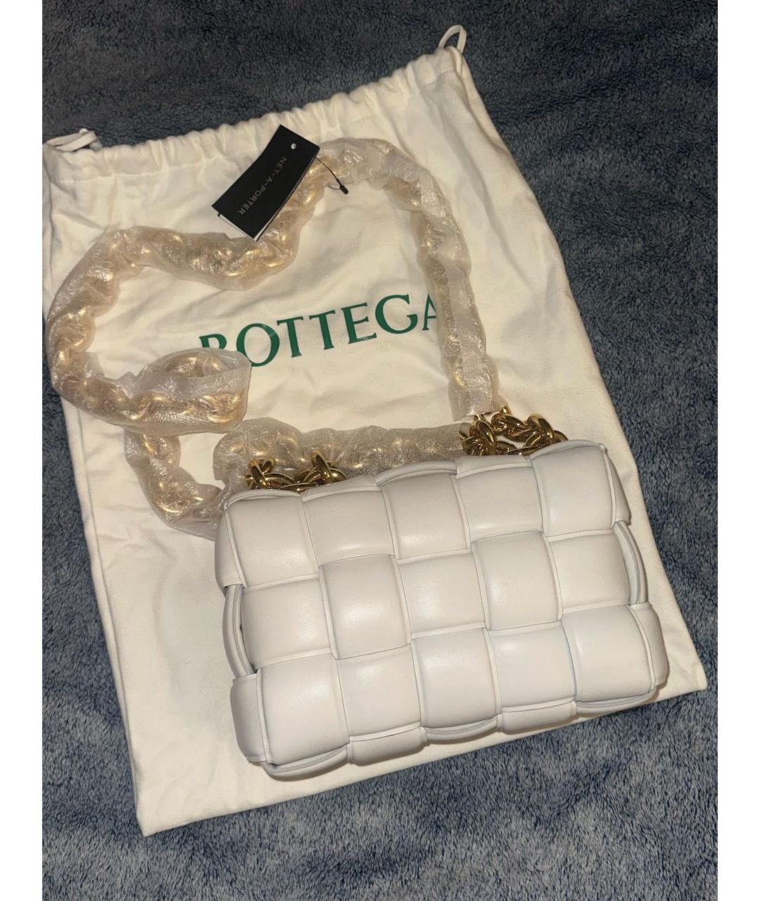 BOTTEGA VENETA Белая кожаная сумка через плечо, фото 3