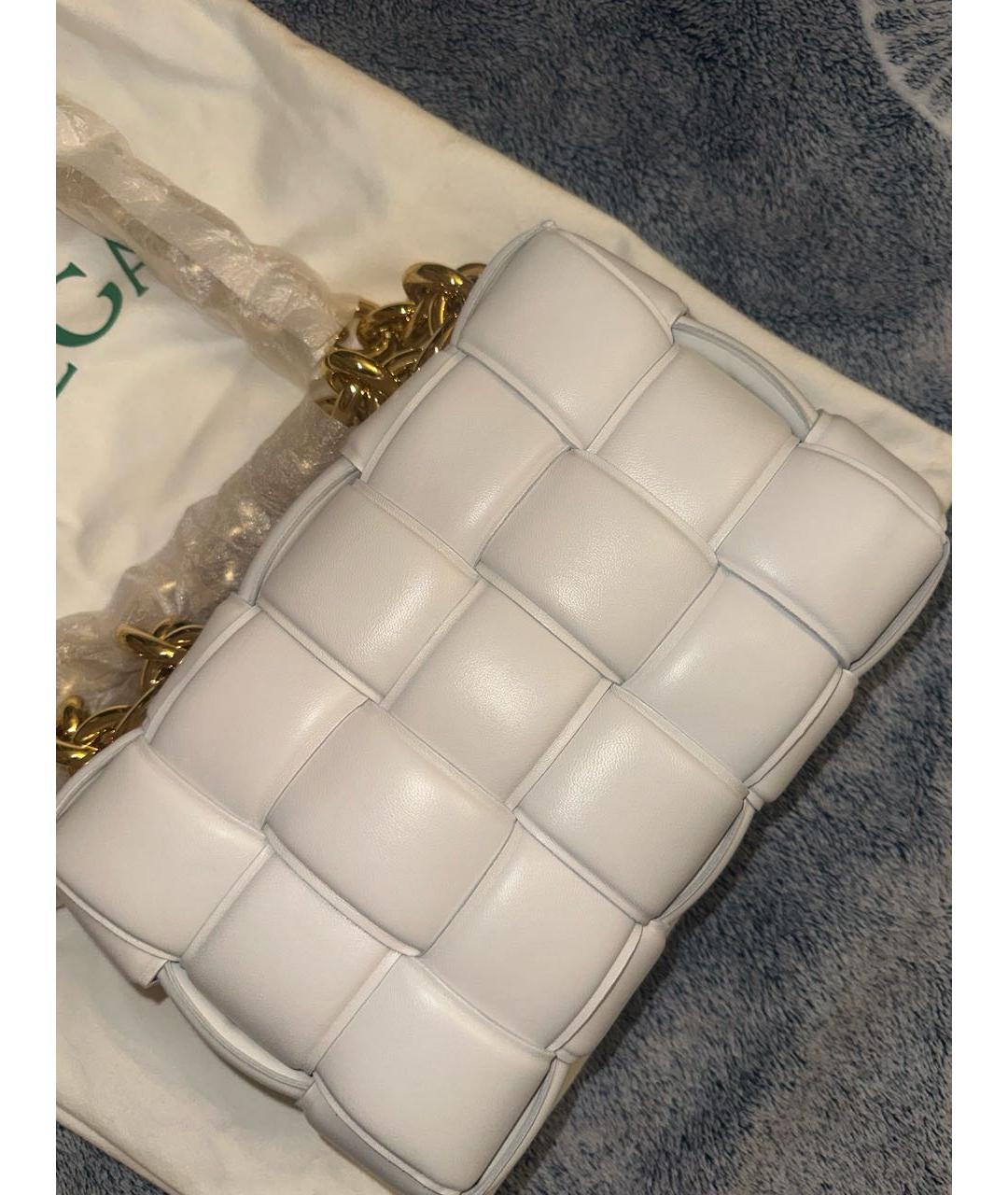 BOTTEGA VENETA Белая кожаная сумка через плечо, фото 2