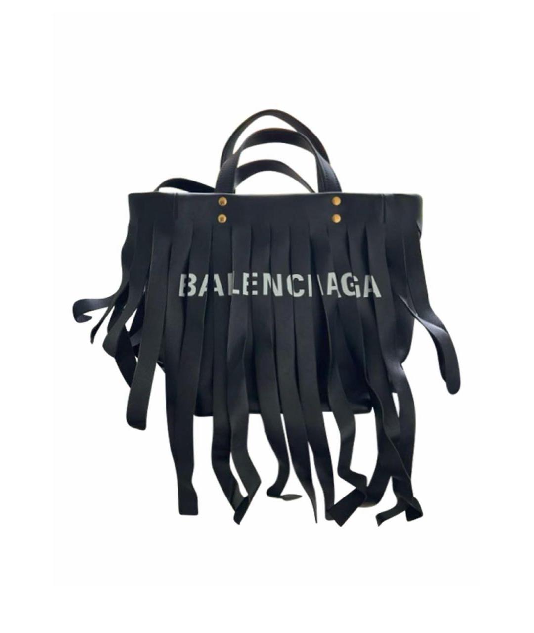 BALENCIAGA Черная кожаная сумка через плечо, фото 1