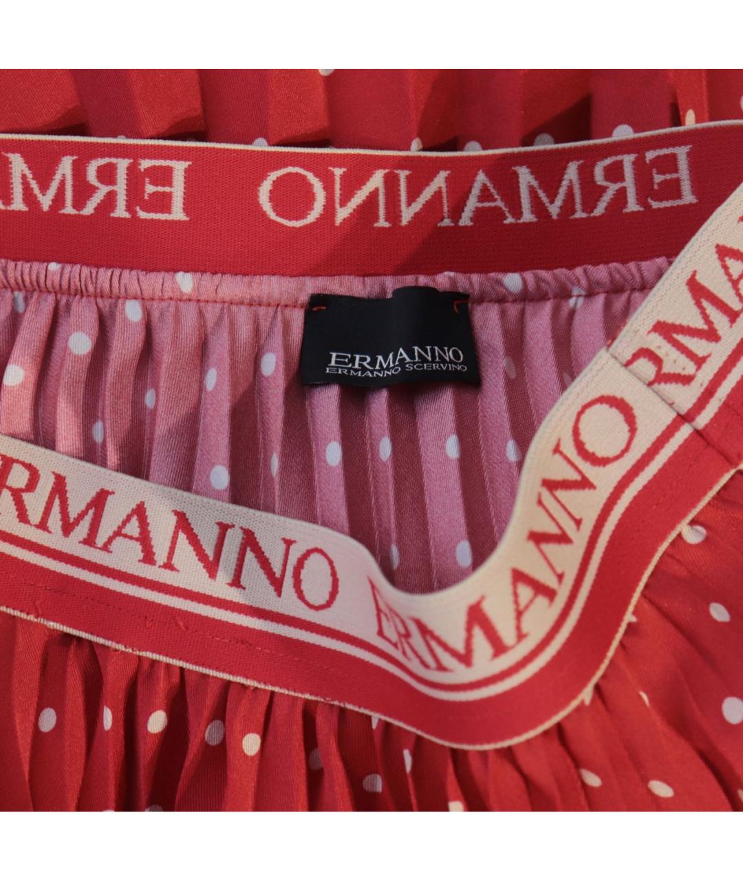 ERMANNO SCERVINO Красная полиэстеровая юбка миди, фото 3