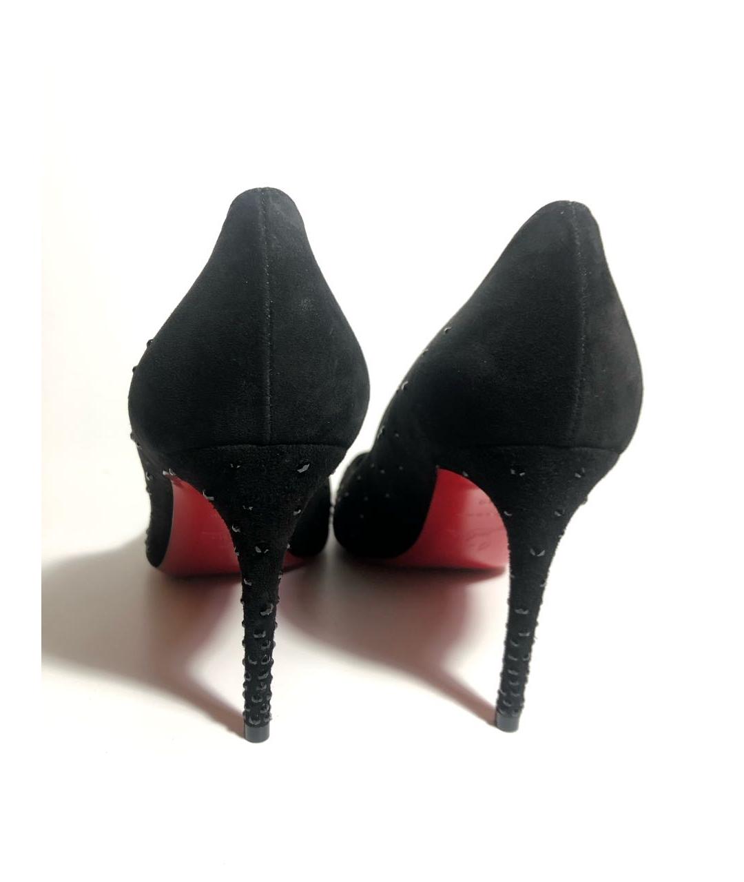 CHRISTIAN LOUBOUTIN Черные замшевые туфли, фото 3