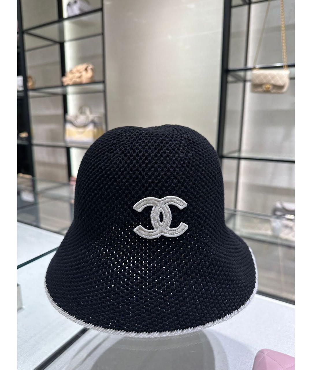 CHANEL Черная хлопковая панама, фото 3