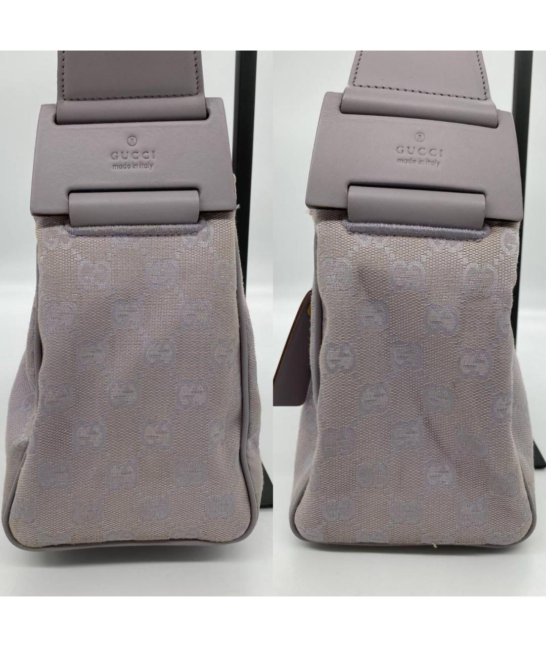 GUCCI Фиолетовая жаккардовая сумка с короткими ручками, фото 3