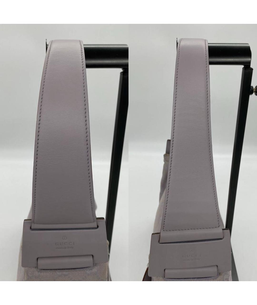 GUCCI Фиолетовая жаккардовая сумка с короткими ручками, фото 4